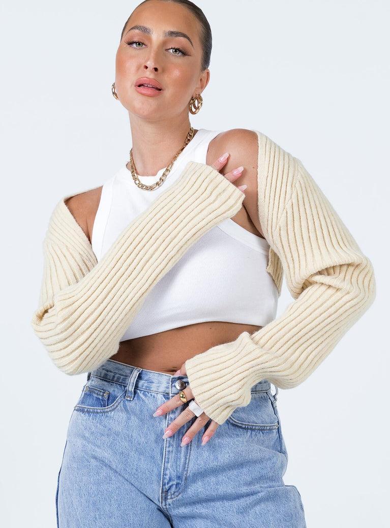 Aytan Bolero Sweater Beige Product Image