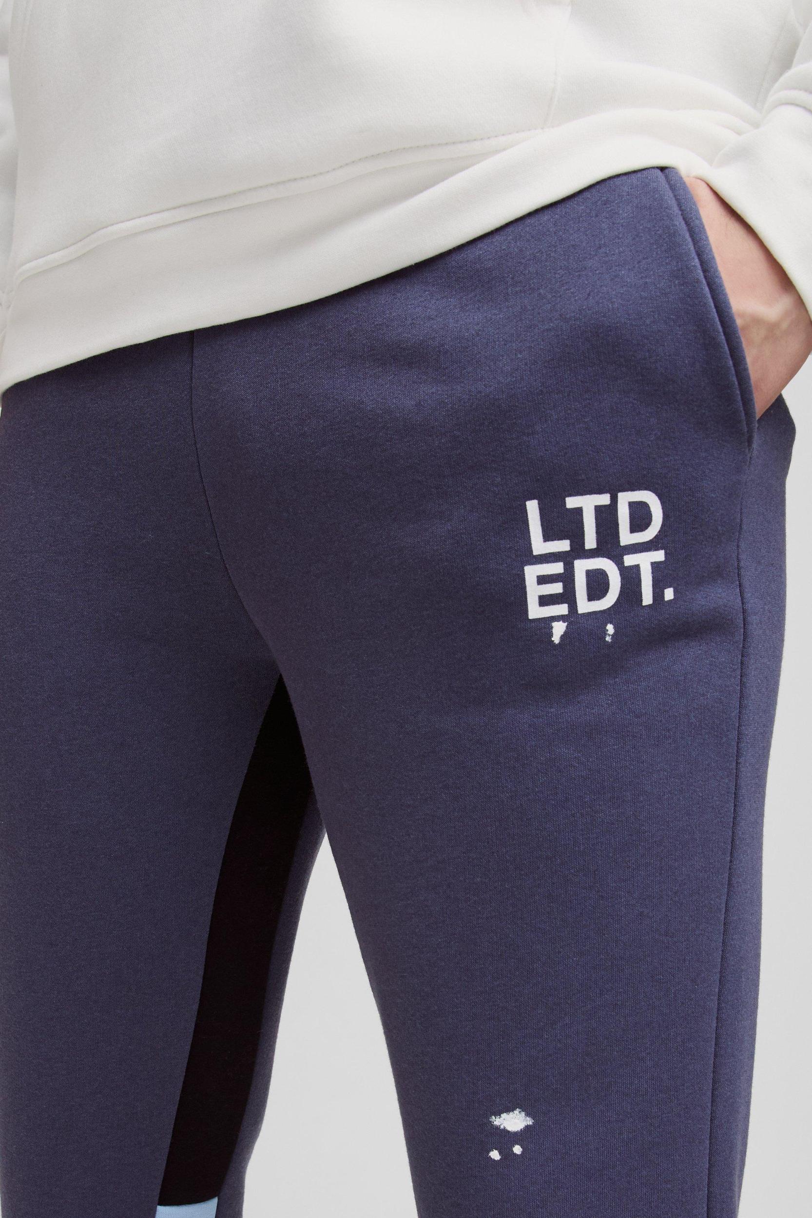 Tall Regular Fit Ltd Edt Paint Splatter Gusset Sweatpants | boohooMAN USA Product Image