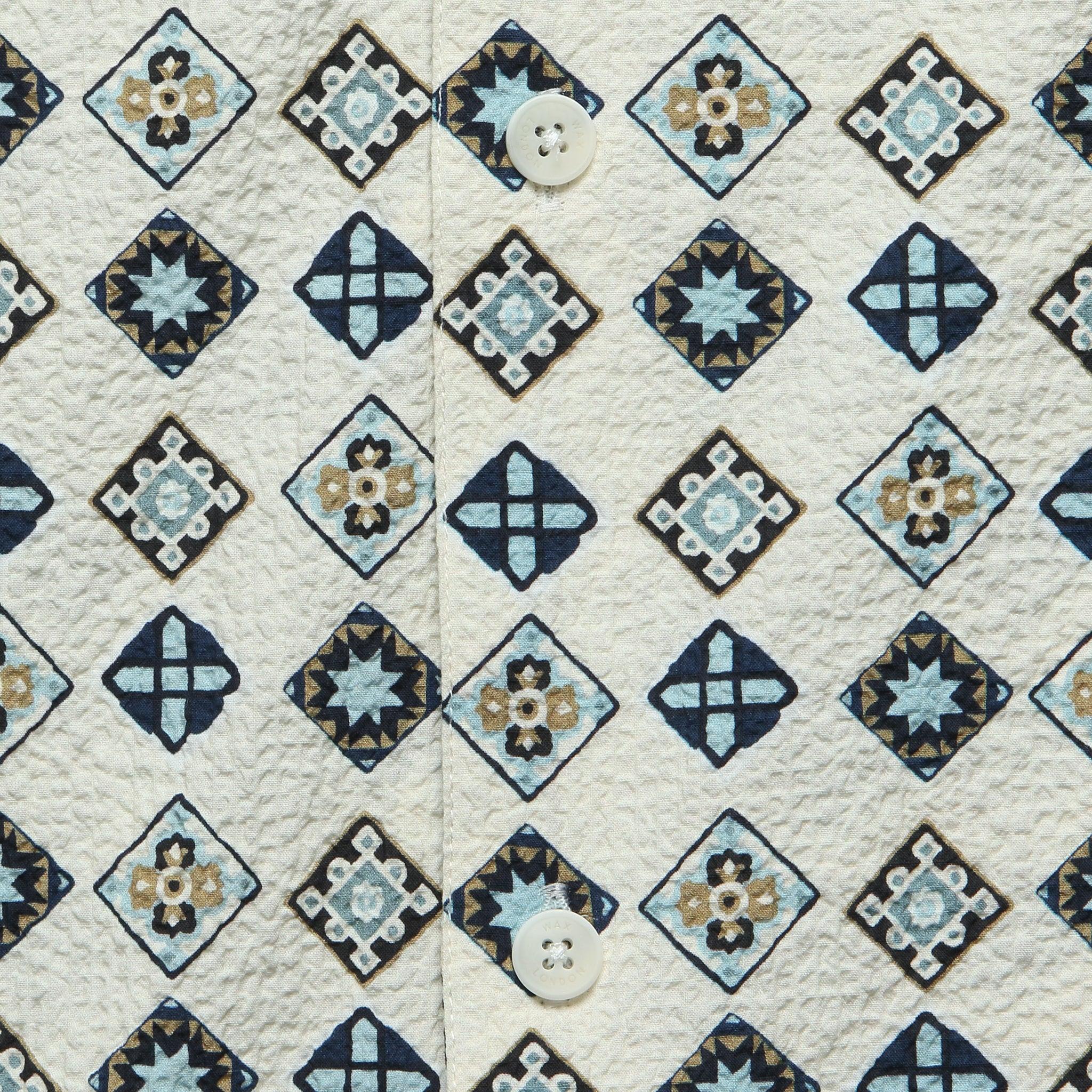 Didcot Geo Tile Shirt - Ecru Product Image