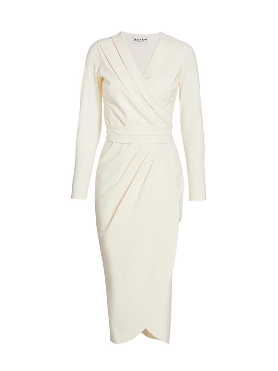 Womens Jodene Pleated Wrap Midi Dress Product Image