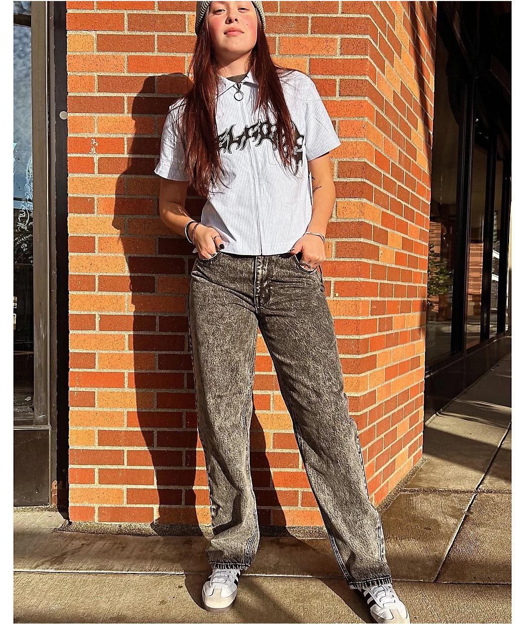 Empyre Tori Black Acid Wash Skate Jeans Product Image
