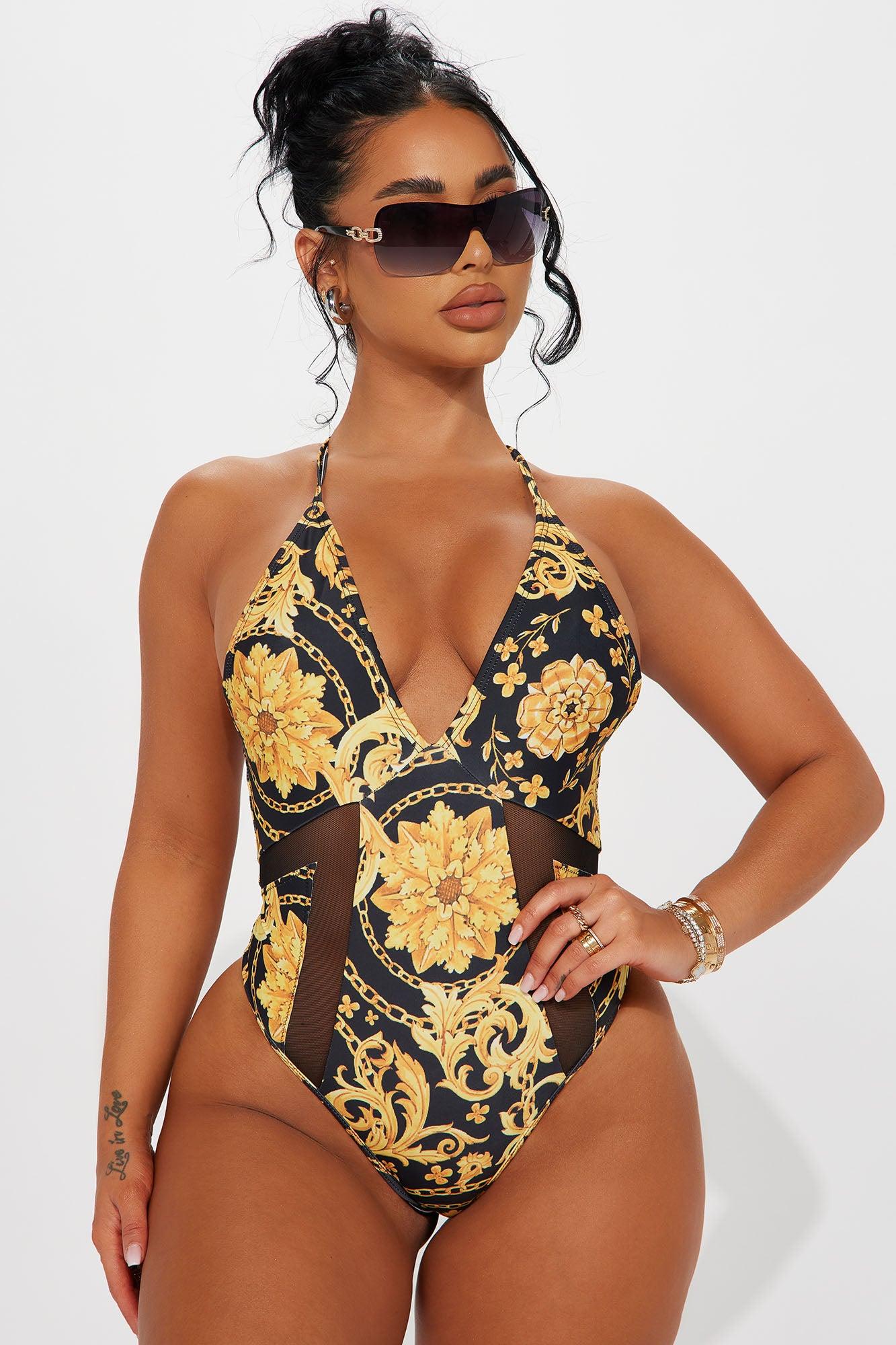 Emilia Mesh Insert 1 Piece Swimsuit  - Chocolate Product Image