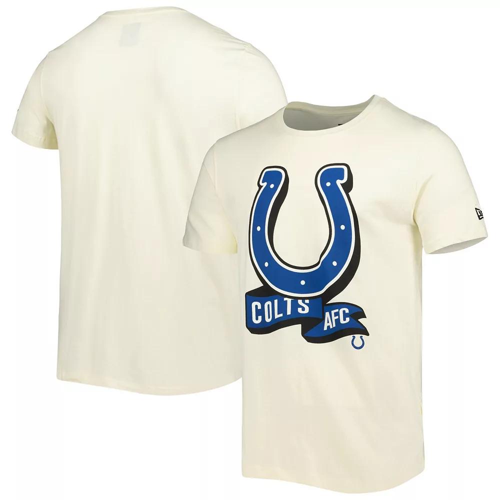 Men's New Era Cream Indianapolis Colts Sideline Chrome T-Shirt, Size: Small, Beige Product Image