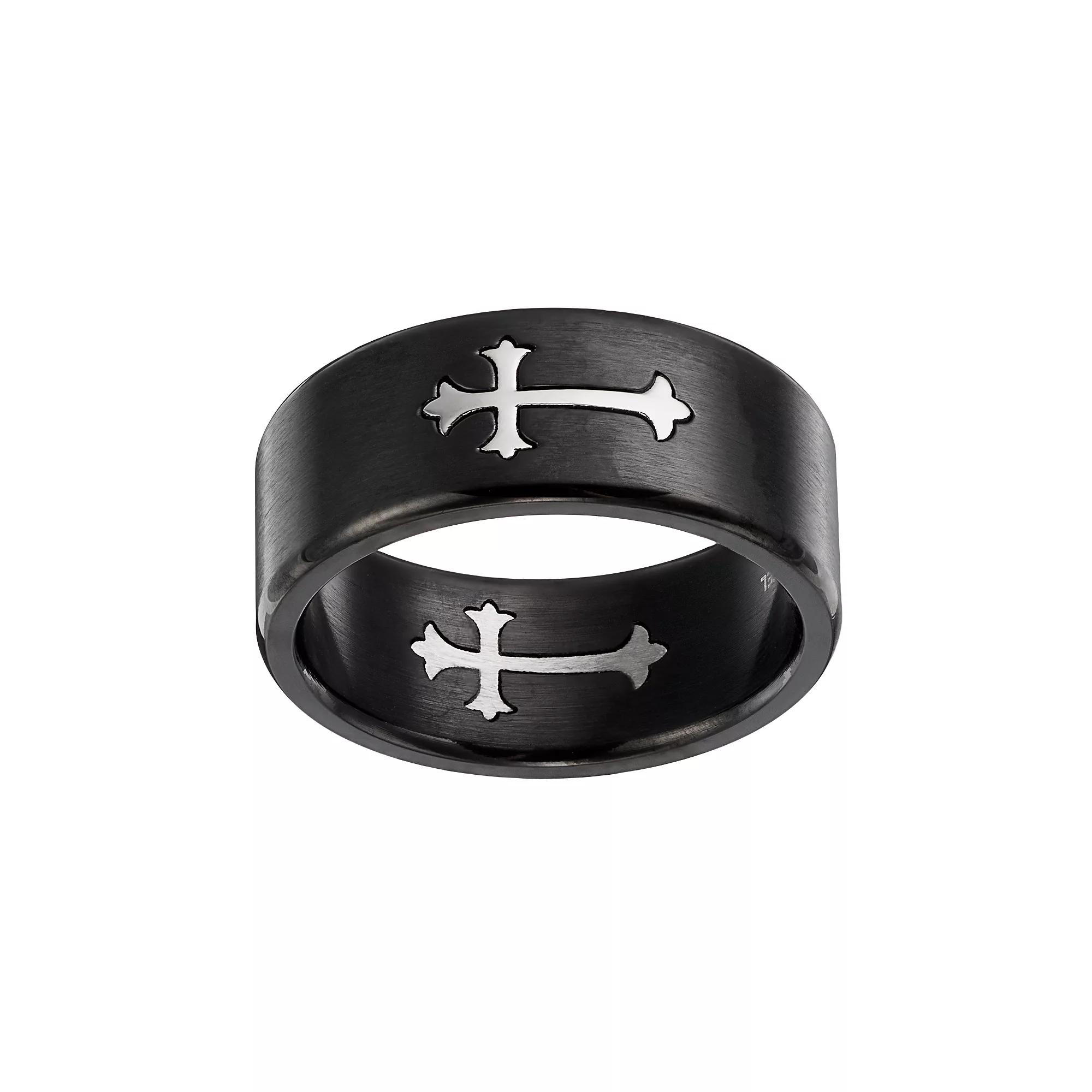 Gold LLC Men's Stainless Steel Cross Ring,  Product Image
