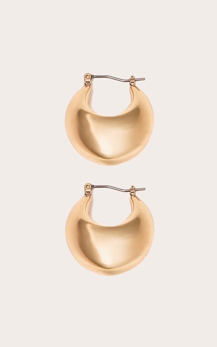 Gold Chubby Huggie Hoop Earrings Product Image