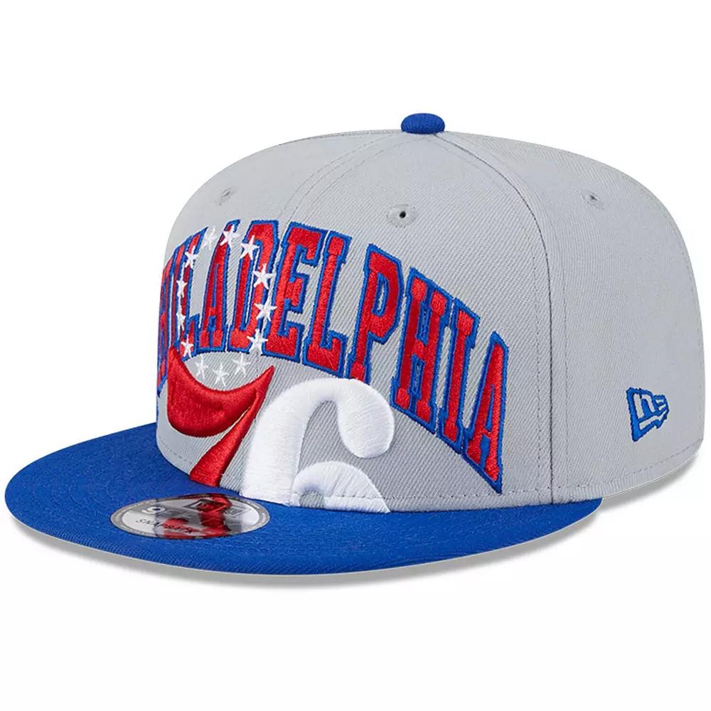 Men's New Era Gray/Royal Philadelphia 76ers Tip-Off Two-Tone 9FIFTY Snapback Hat, 76r Grey Product Image