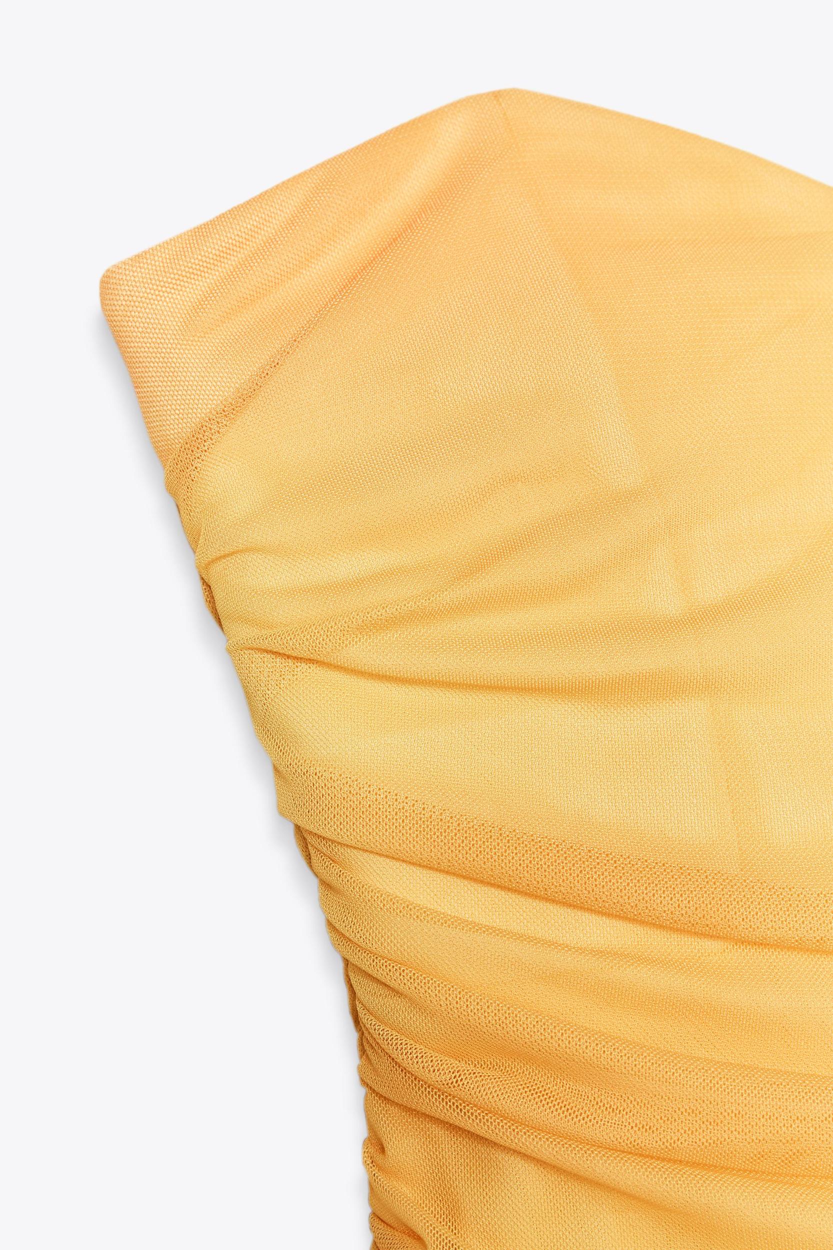 PRINTED TULLE STRAPLESS DRESS Product Image