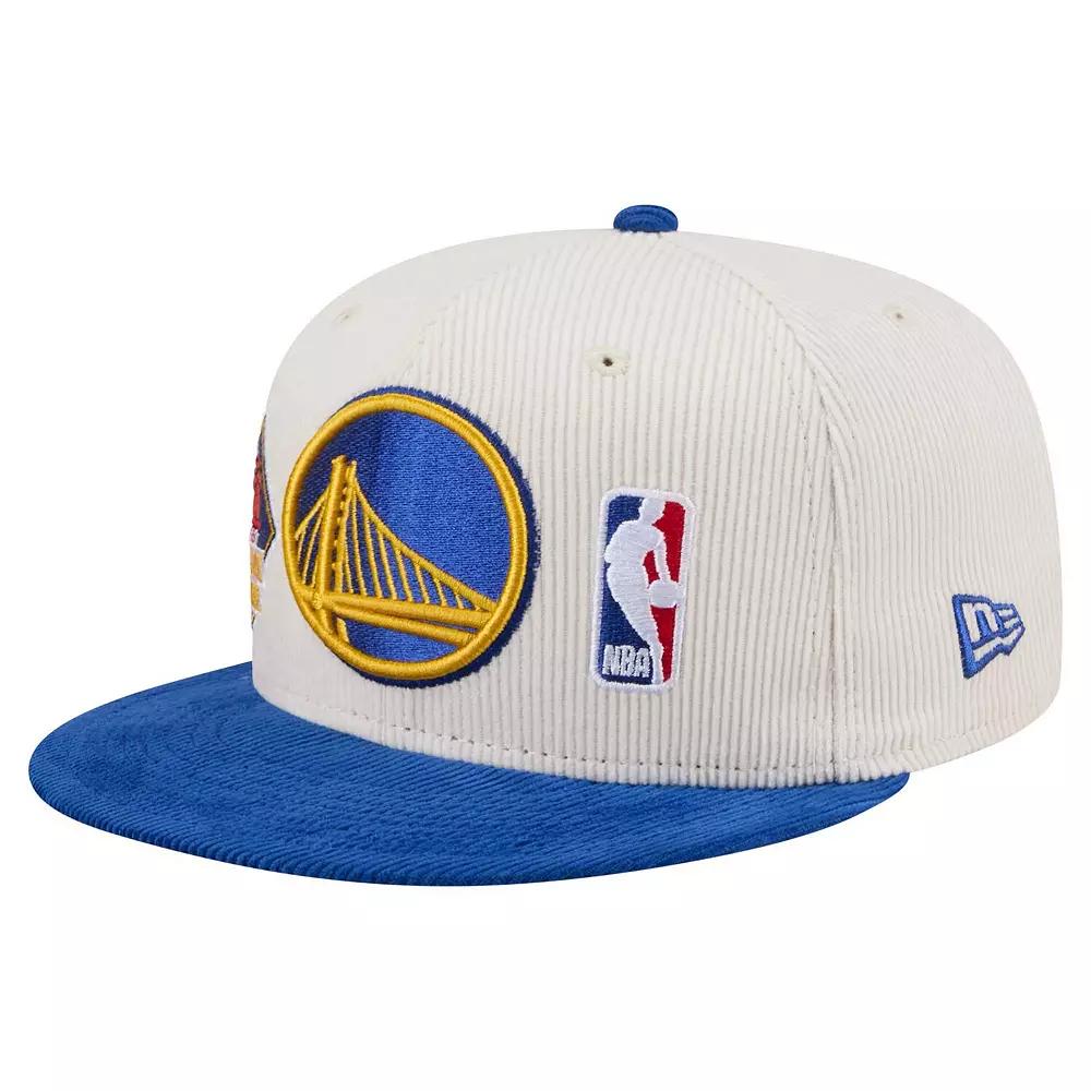 Men's New Era Cream Golden State Warriors Two-Tone 9FIFTY Snapback Hat, Beige Product Image