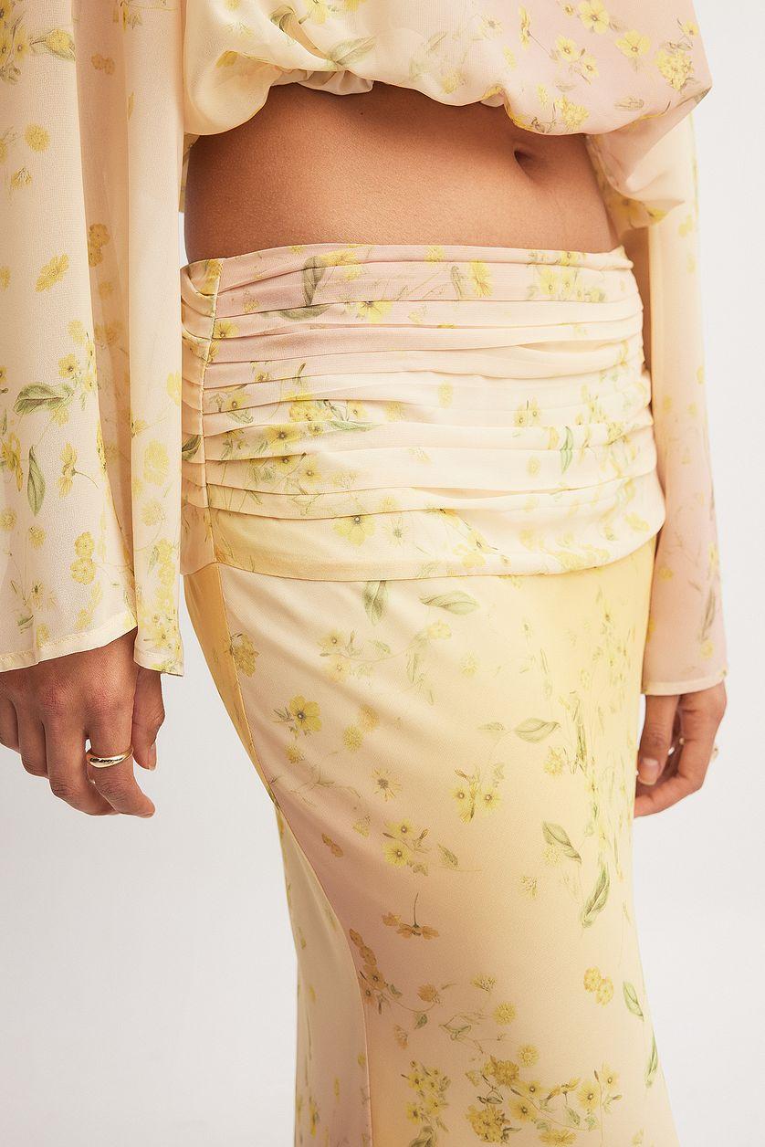Draped Detail Mid Waist Skirt Product Image