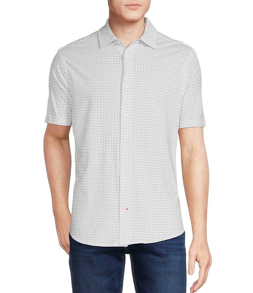 Cremieux Blue Label Stretch Jersey Printed Short Sleeve Coatfront Shirt Product Image