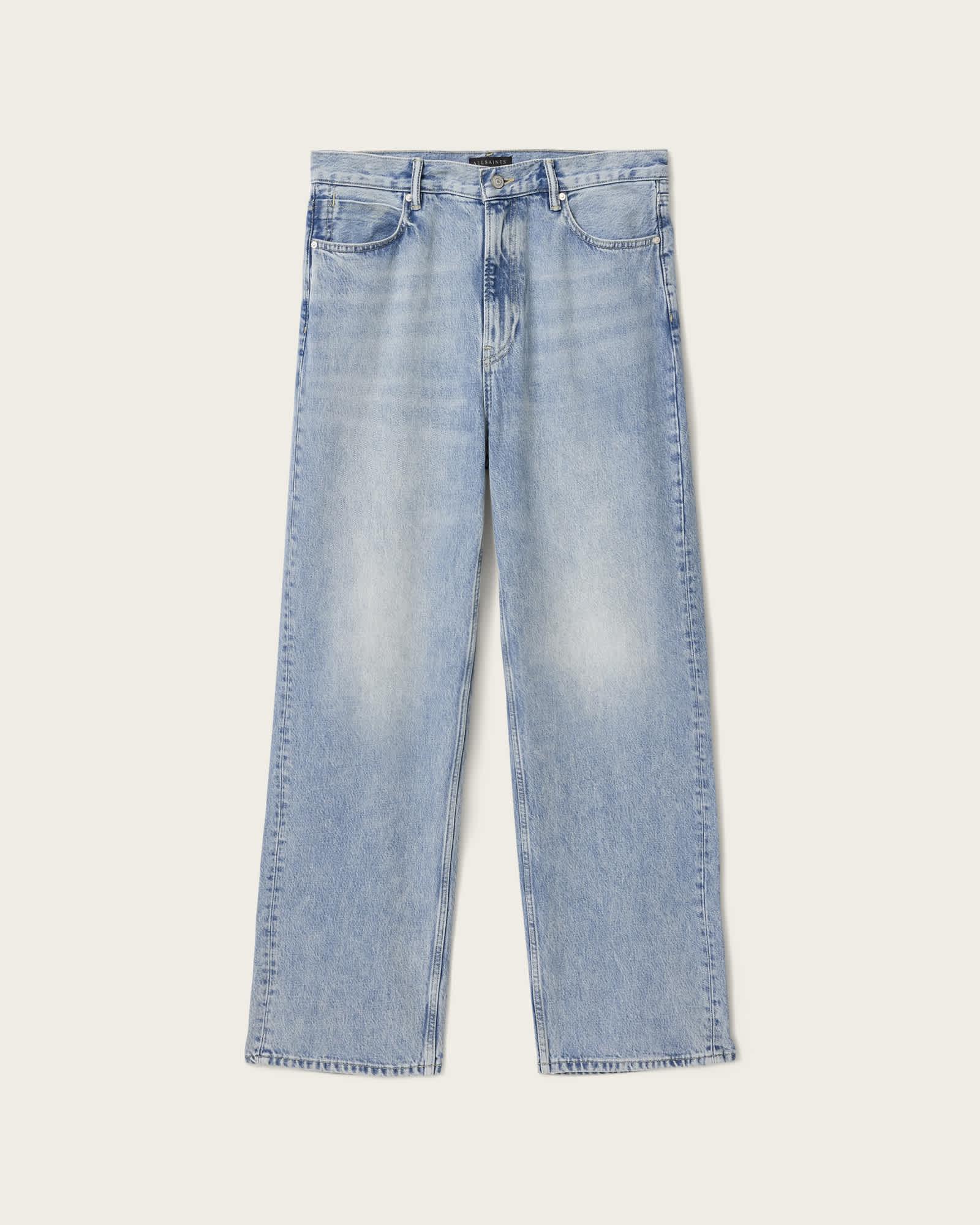 Mullen Straight Leg Loose Denim Jeans Light Indigo | ALLSAINTS US Product Image