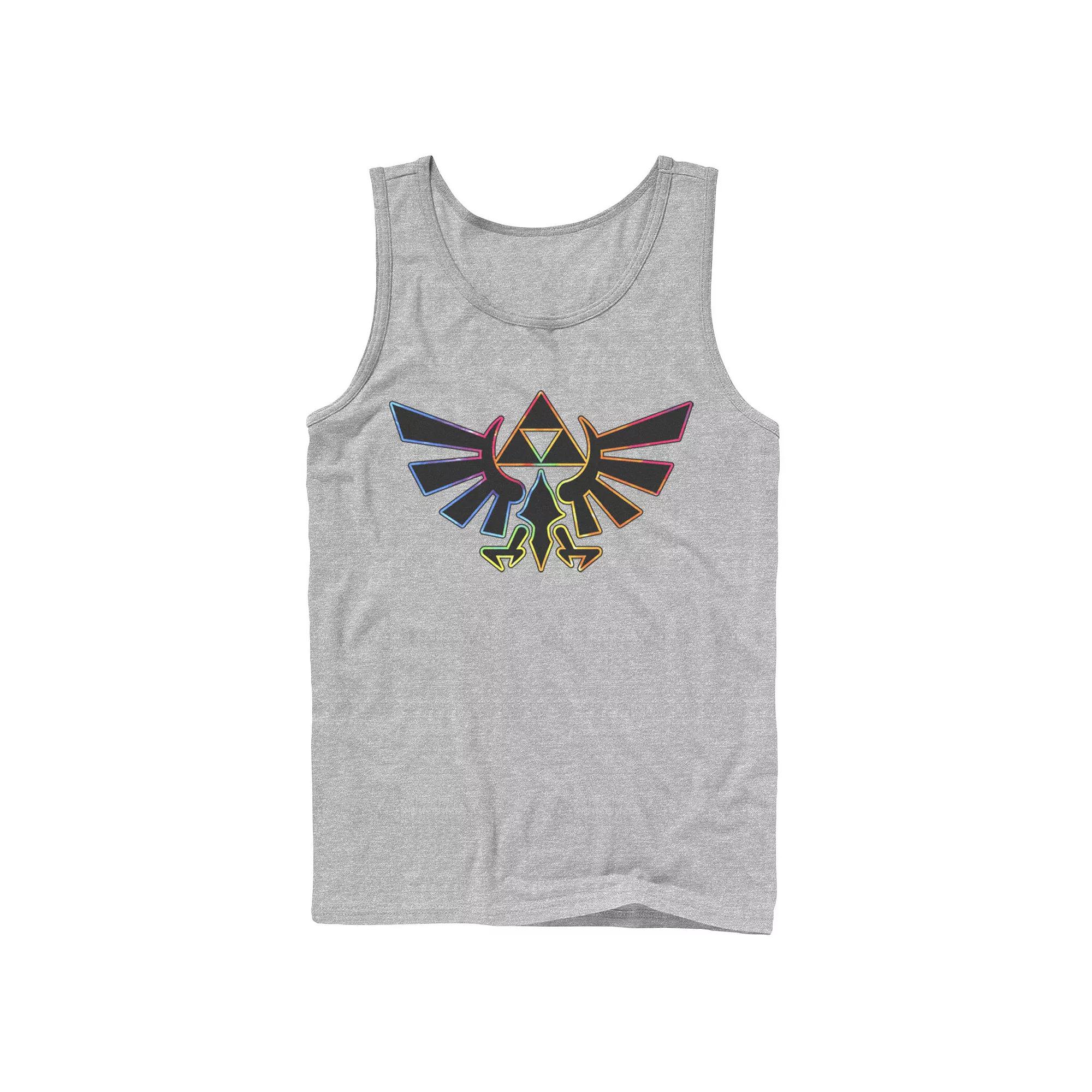 Men's Nintendo Zelda Hyrule Crest Tie-Dye Outline Tank Top,  Product Image