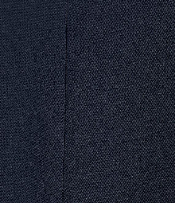 Caroline Rose Julia Matte Crepe 3/4 Ruffle Sleeve Shift Round Neck Shift Dress Product Image