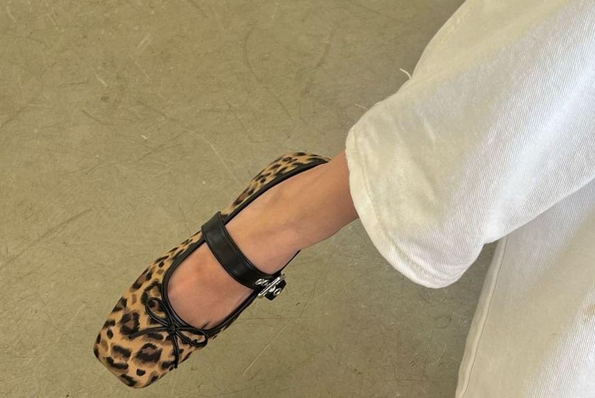 Plain / Leopard Ballet Flats Product Image
