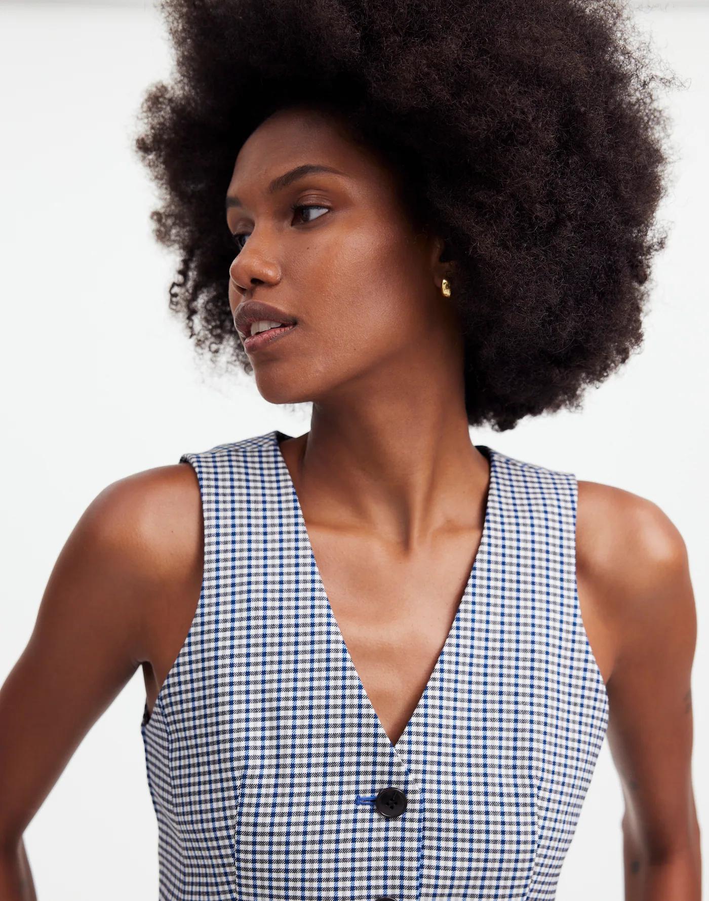 Waisted Vest in Yarn-Dye Product Image