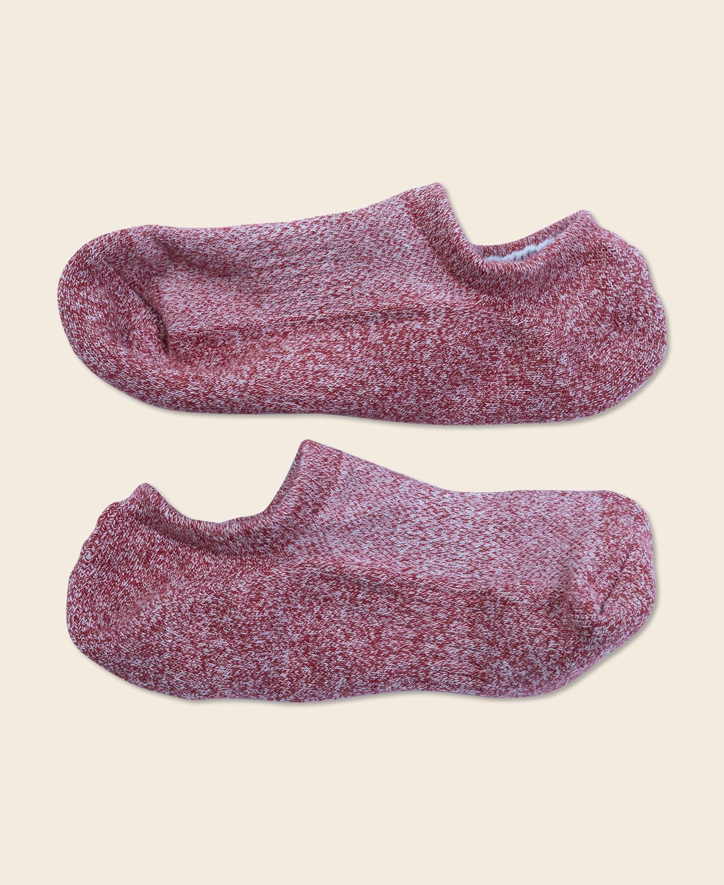 Colored Cotton No Show Socks - Red Product Image