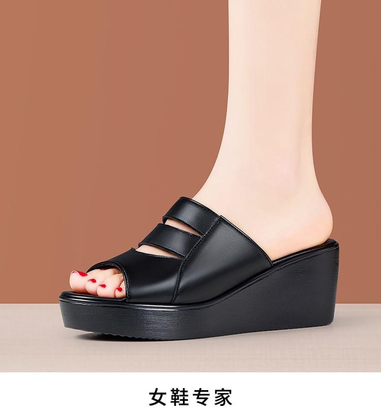 Platform Cutout Slide Sandals Product Image