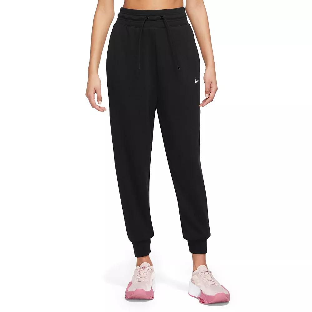 Nike Womens Dri-FIT One High-Waisted 7/8 French Terry Jogger Pants | FB5434-010 Product Image