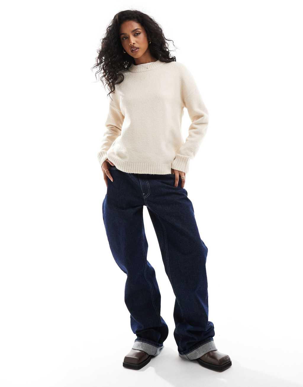 Threadbare knitted sweater in ecru Product Image