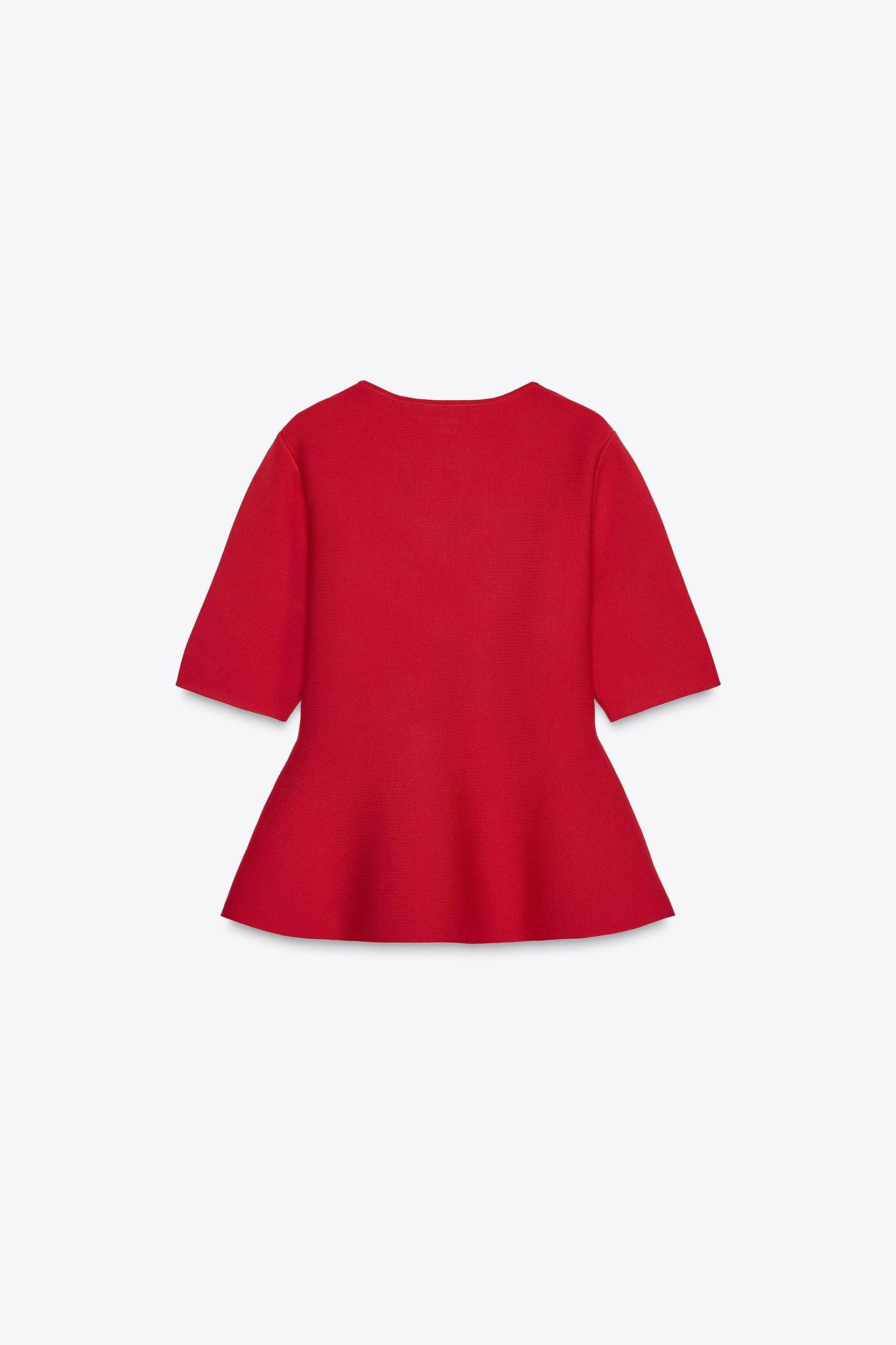 BASIC KNIT PEPLUM TOP Product Image