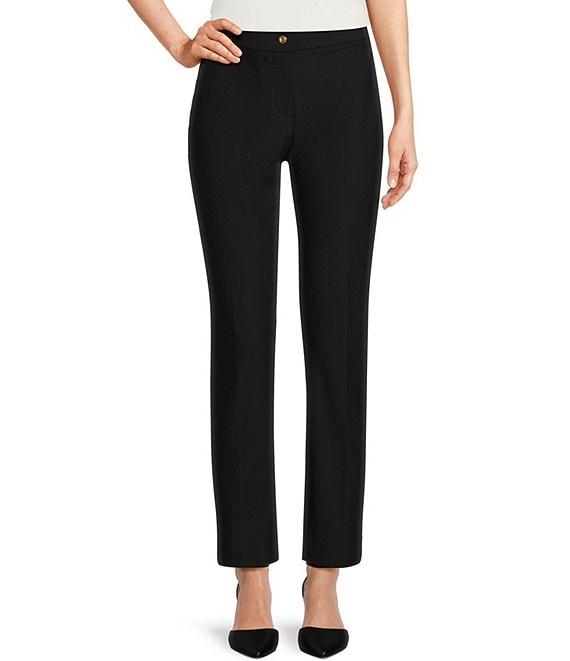 Donna Karan Woven Straight Leg Ankle Pant Product Image