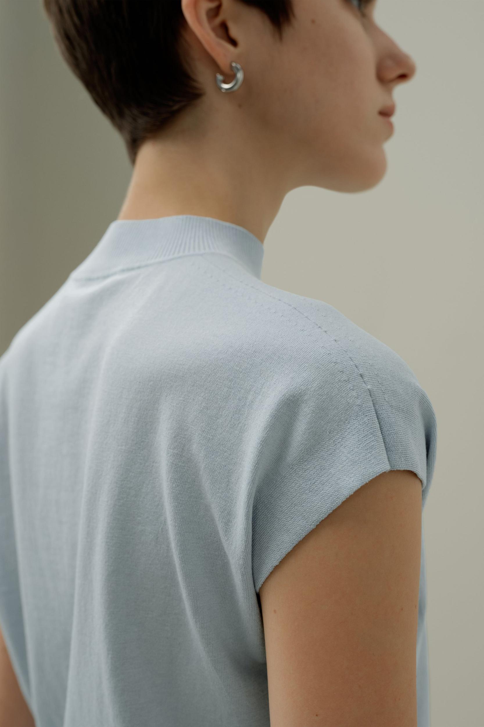 Mockneck Silk Cotton Blend Top Product Image