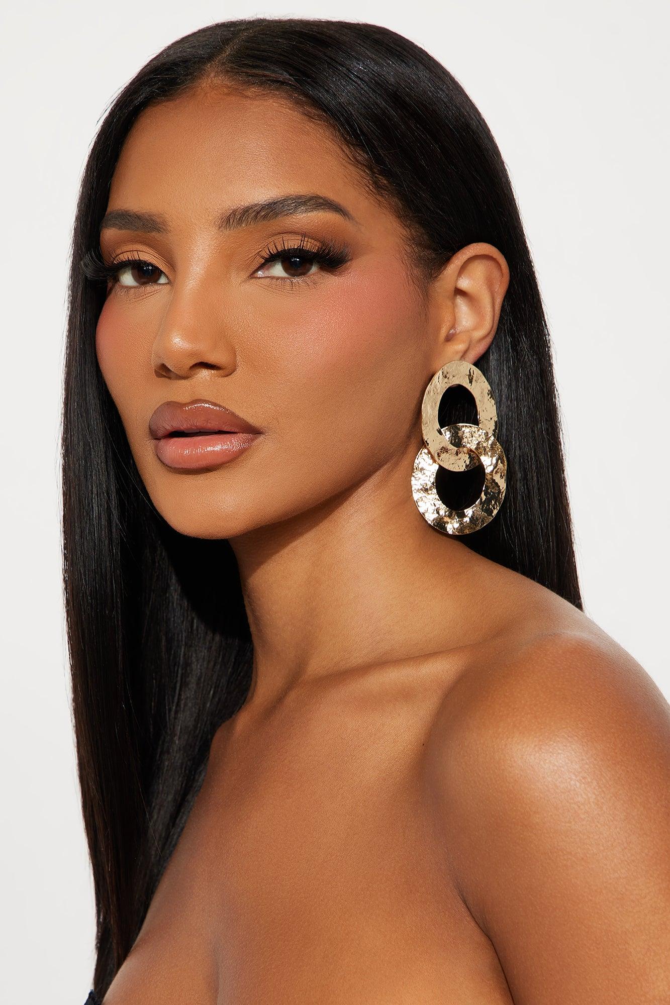 Sydney Textured Drop Earrings - Gold Female Product Image