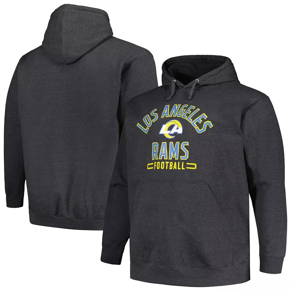 Men's Fanatics Branded Heather Charcoal Los Angeles Rams Big & Tall Pullover Hoodie, Size: 3XLT Product Image