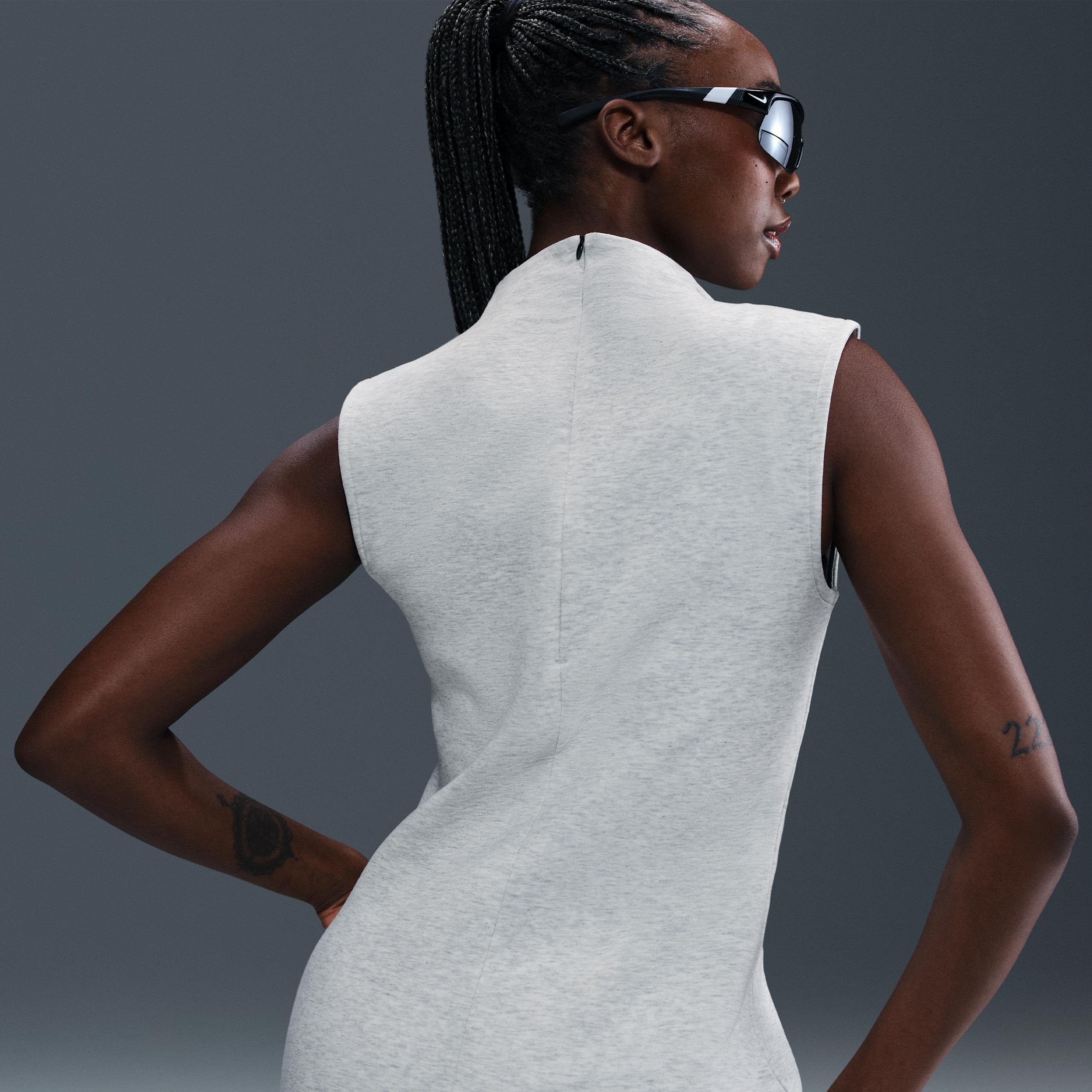 Womens Nike Sportswear Tech Fleece Slim Maxi Tank Top Dress | HJ1385-010 Product Image