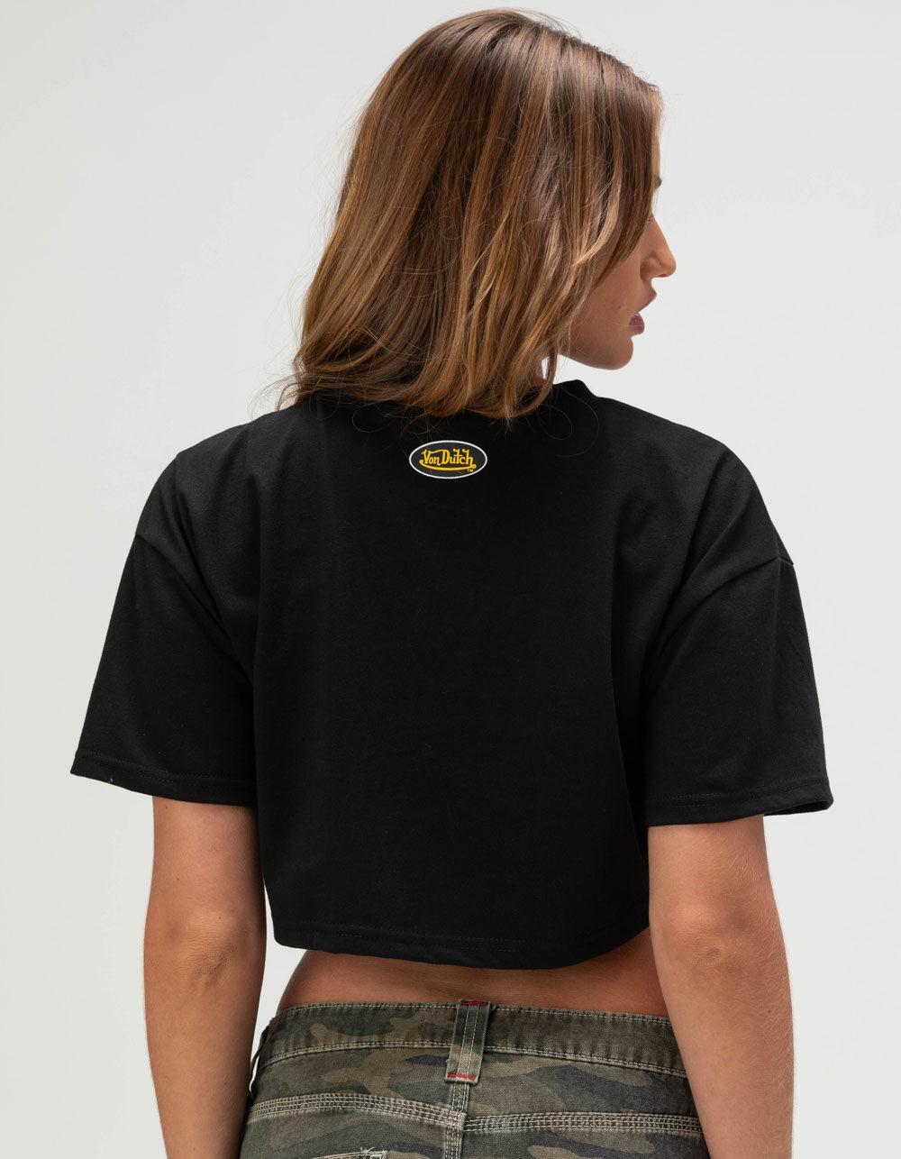 VON DUTCH Signature Womens Crop Tee - BLACK Product Image