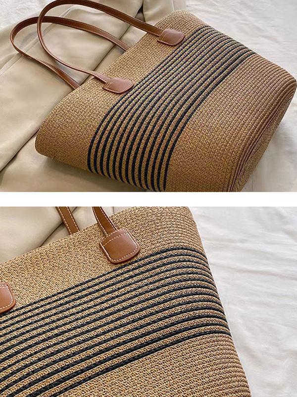 Split-Joint Woven Shoulder Bags Tote Bags Product Image