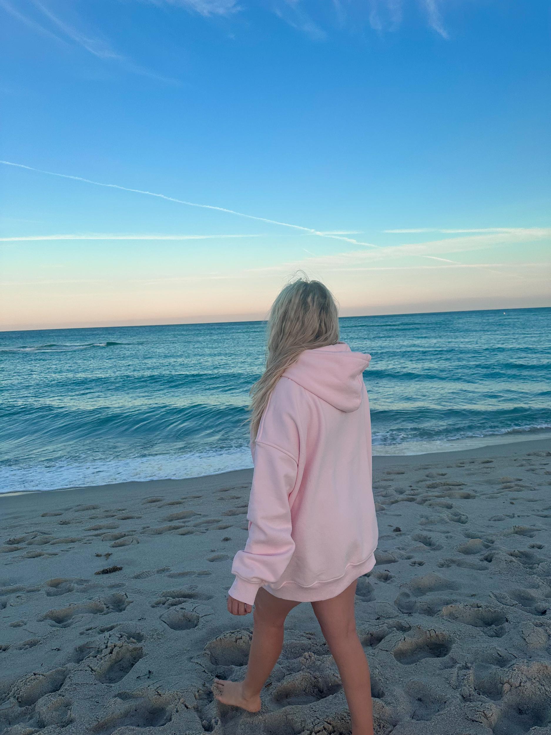 Tana Light Pink Embroider Sunkissedcoconut Hoodie Product Image