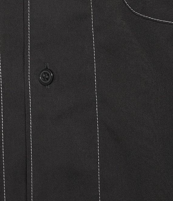 Murano Big & Tall Interdimensional Collection Slim Fit Contrast Stitch Short Sleeve Woven Shirt Product Image