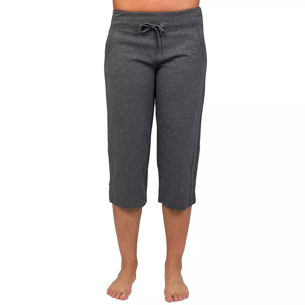 Womens Danskin Drawstring High-Waist Capris Grey Gray Heather Product Image