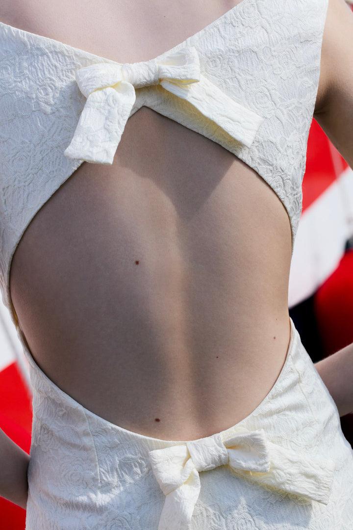 Rosie Jacquard Mini Dress — Cream Product Image