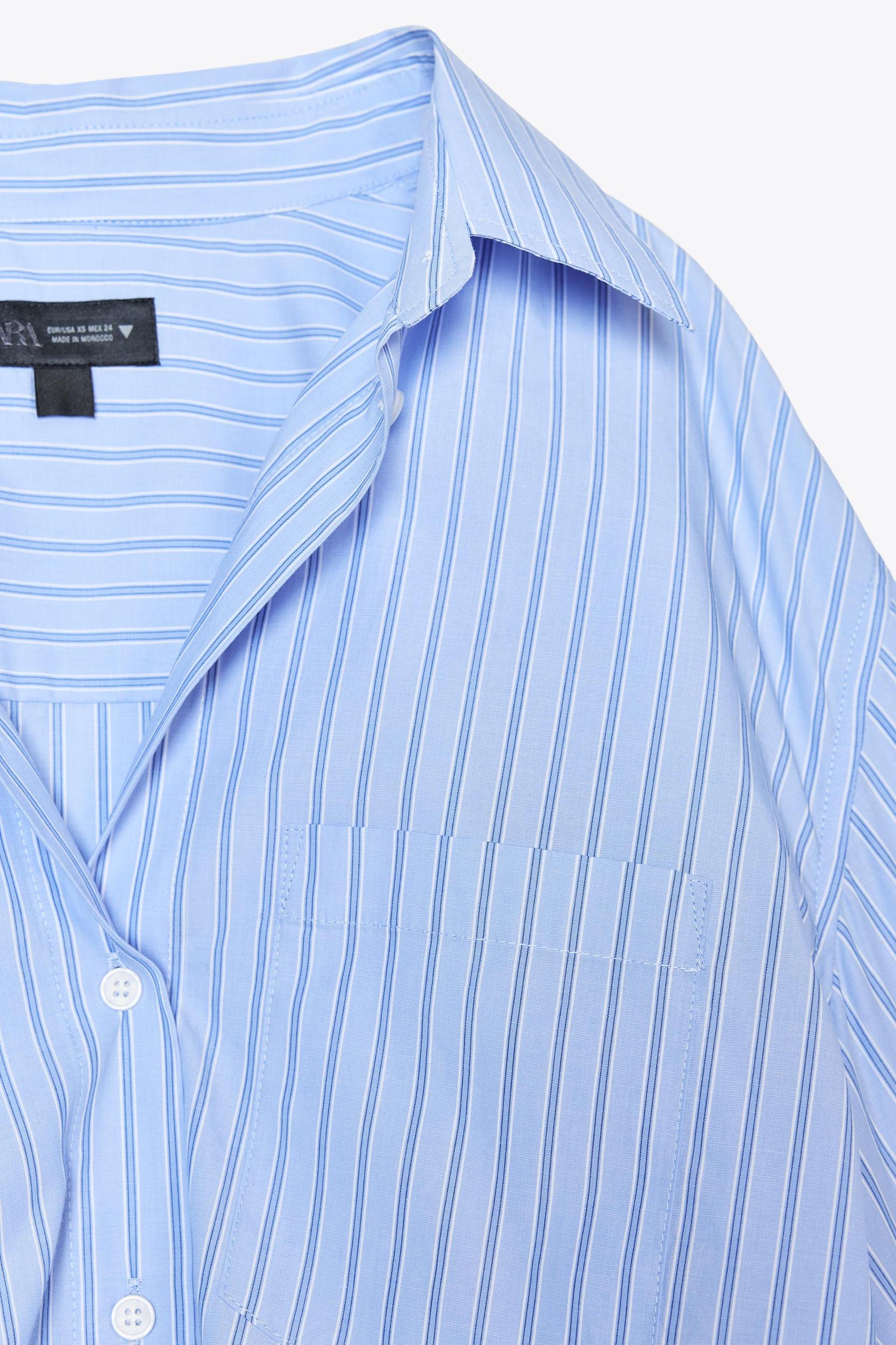 STRIPED OVERSIZED POPLIN SHIRT Product Image