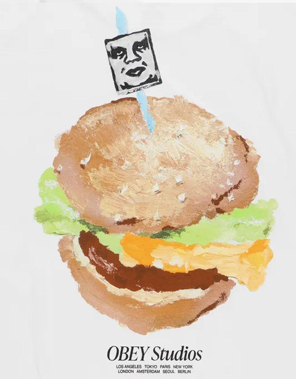 OBEY Visual Food For You Mens Tee - WHITE Product Image