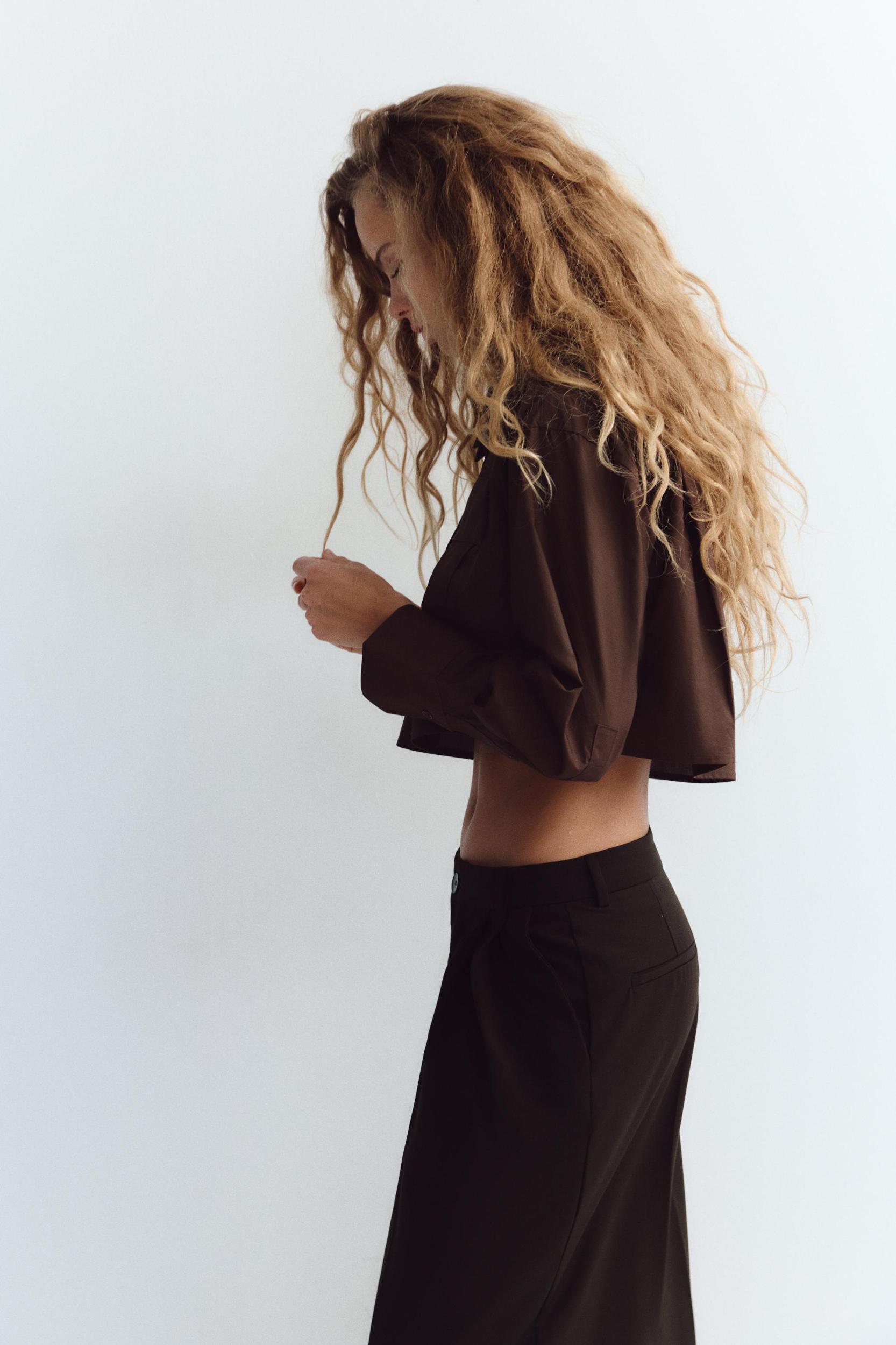 CROP POPLIN SHIRT Product Image