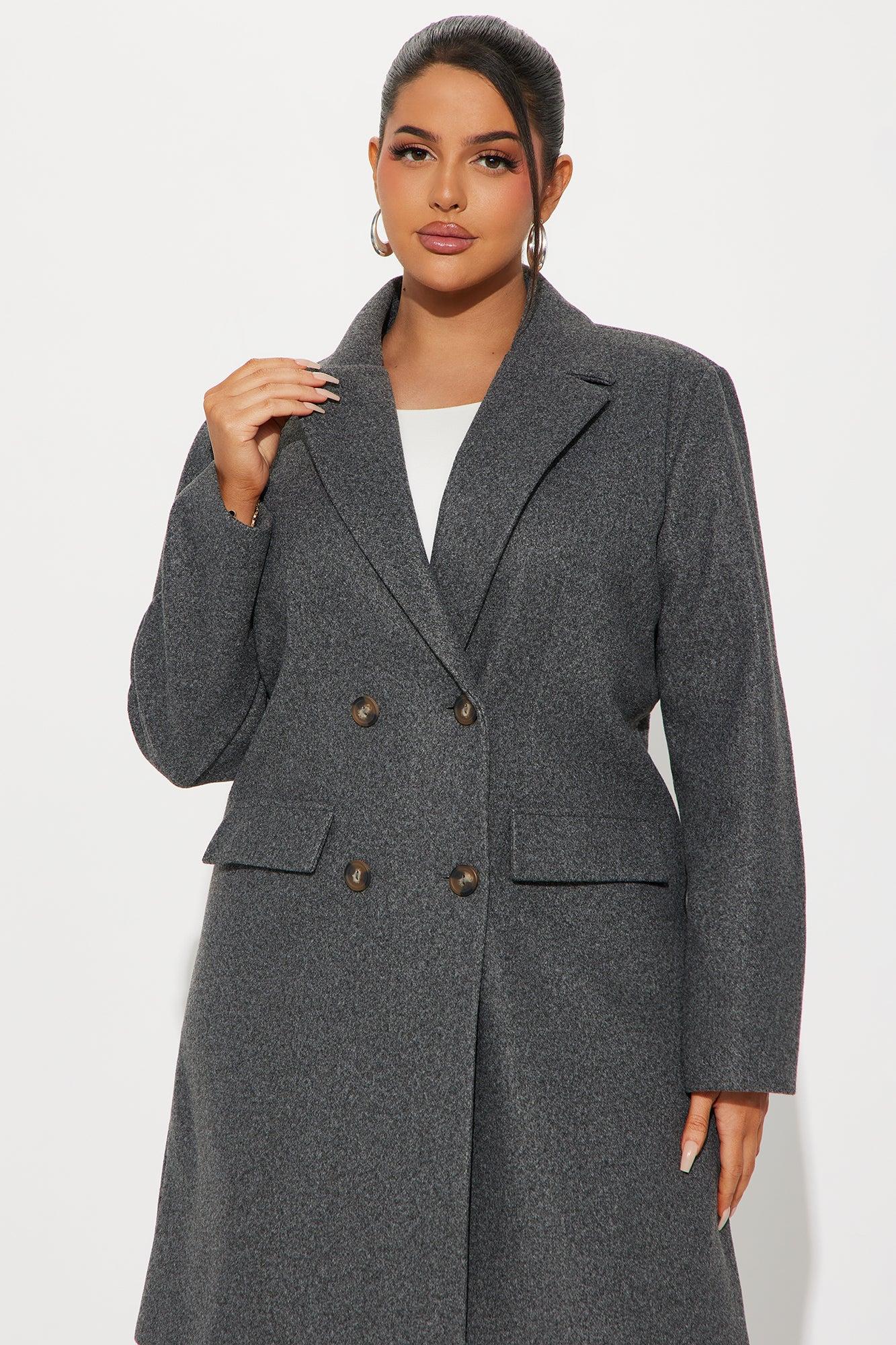 Kim Wool Coat - Heather Grey Product Image