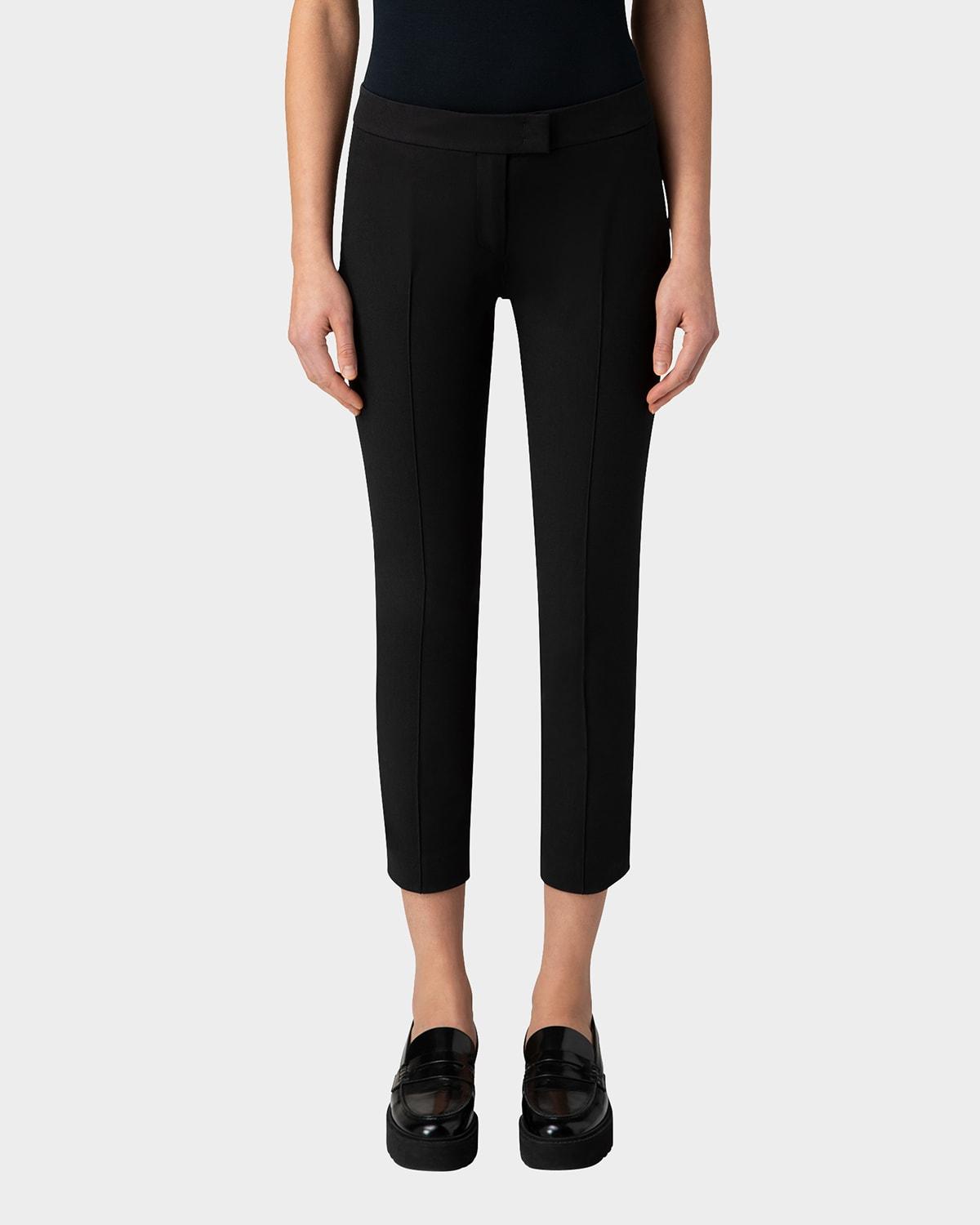 Frankie Straight-Leg Cotton-Stretch Cropped Pants Product Image