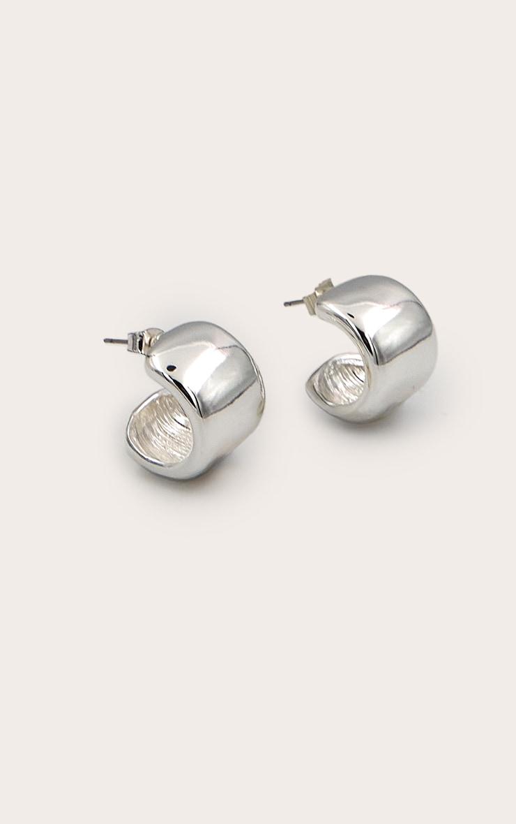 Silver Plated Smooth Hoop Earring Product Image