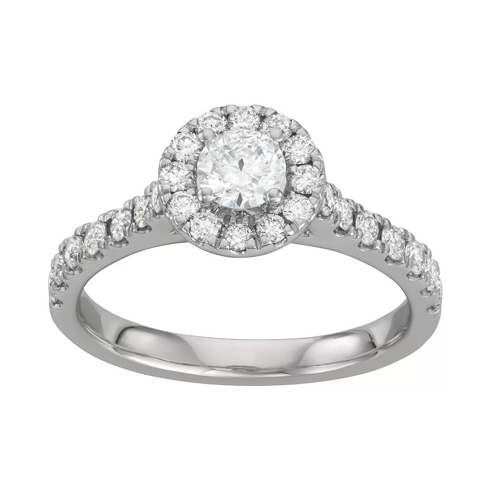Evolv 14k White Gold 1 Carat T.W. IGI Certified Lab-Grown Diamond Halo Ring, Women's, Size: 8 Product Image
