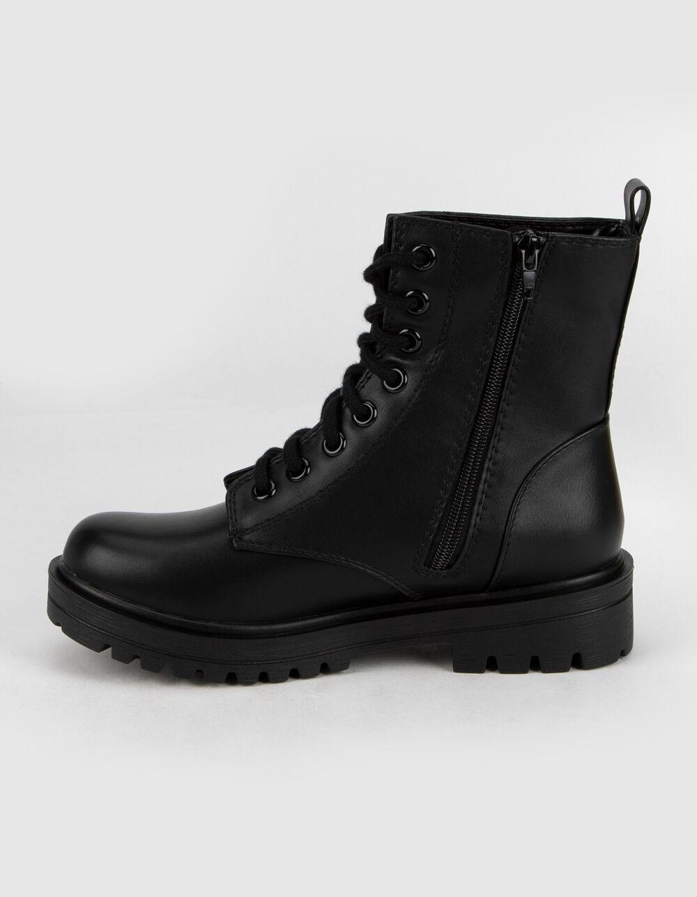 SODA Lug Sole Womens Black Combat Boots - BLACK Product Image