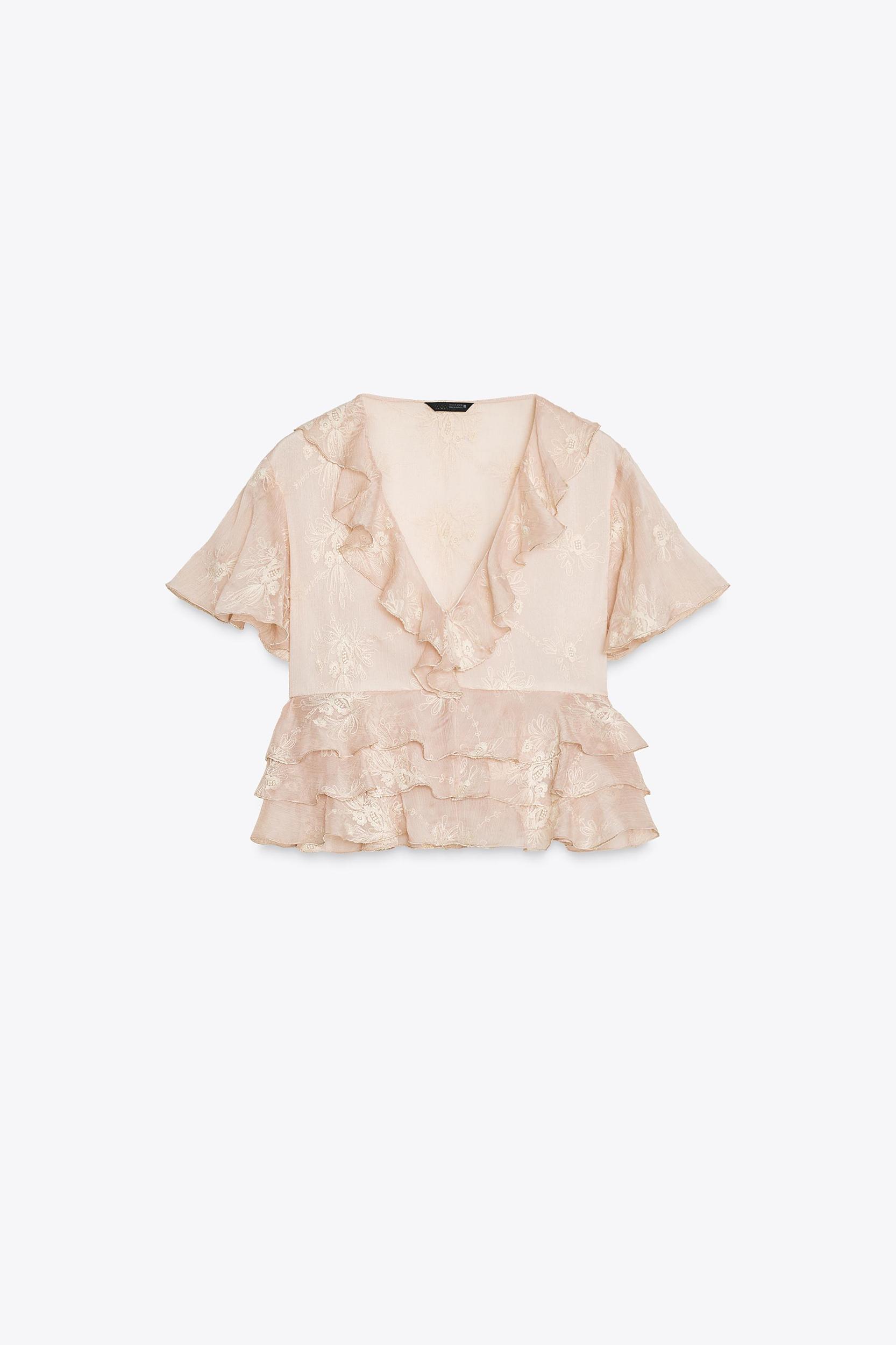 EMBROIDERED RUFFLED TOP Product Image