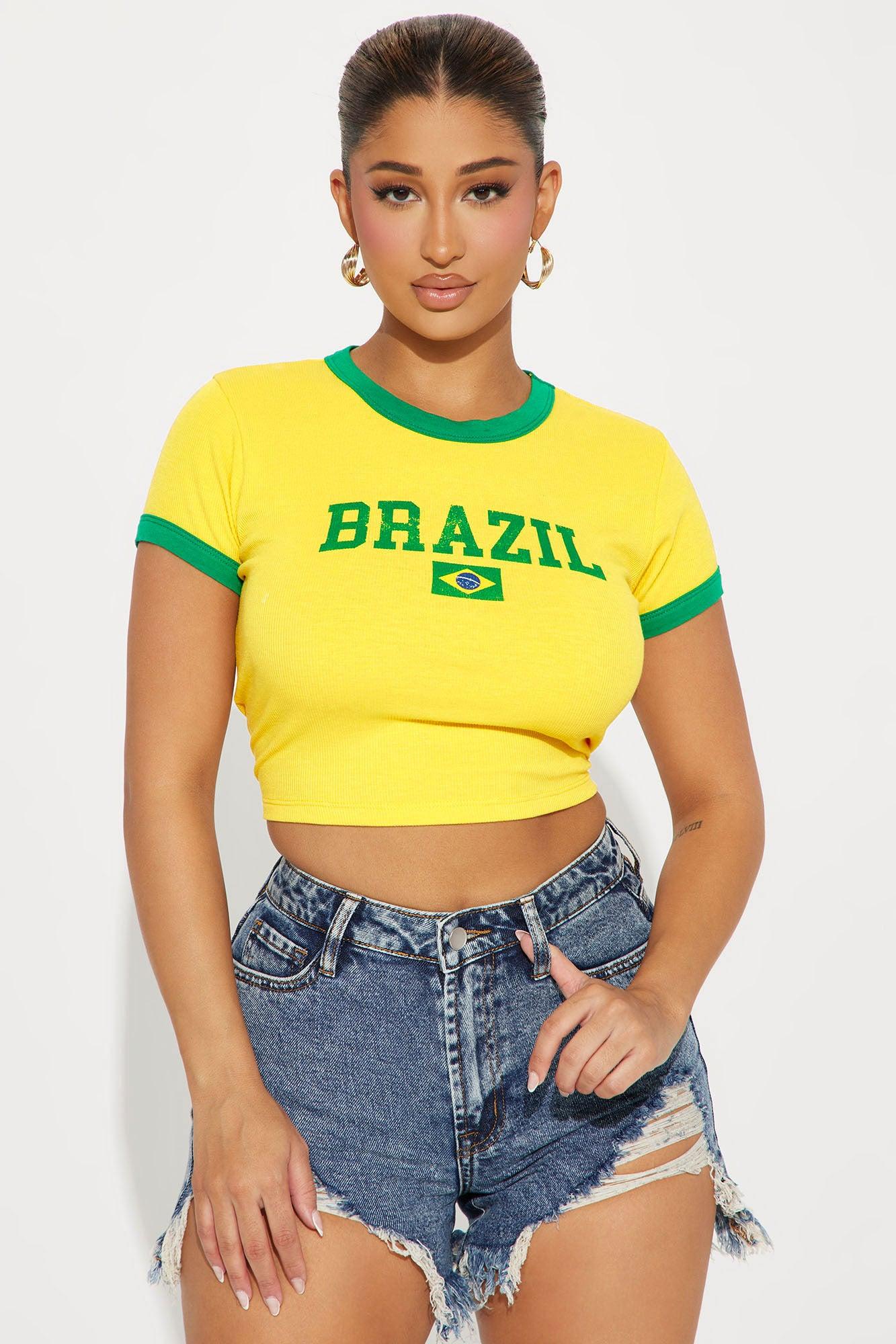 Brazil Ringer Tee - Yellow Product Image