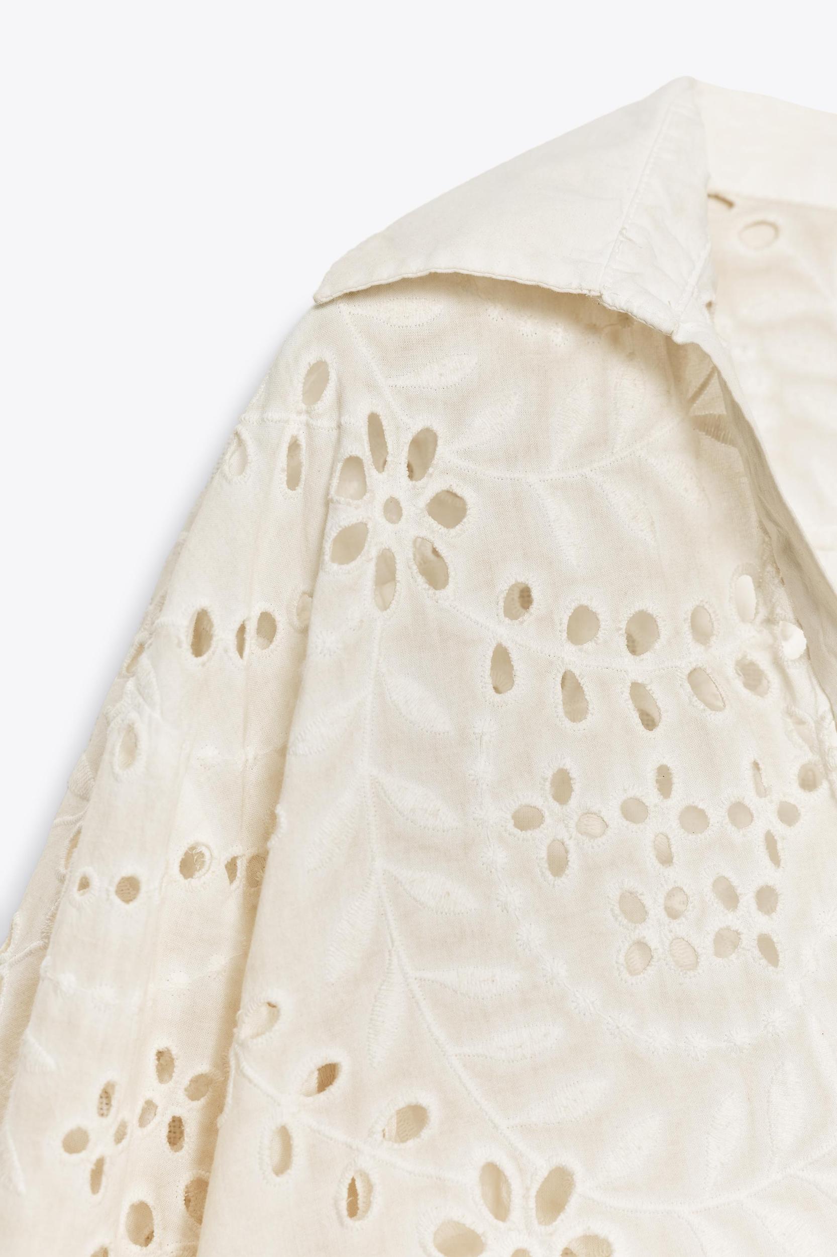 ZW COLLECTION PERFORATED EMBROIDERY SHIRT Product Image