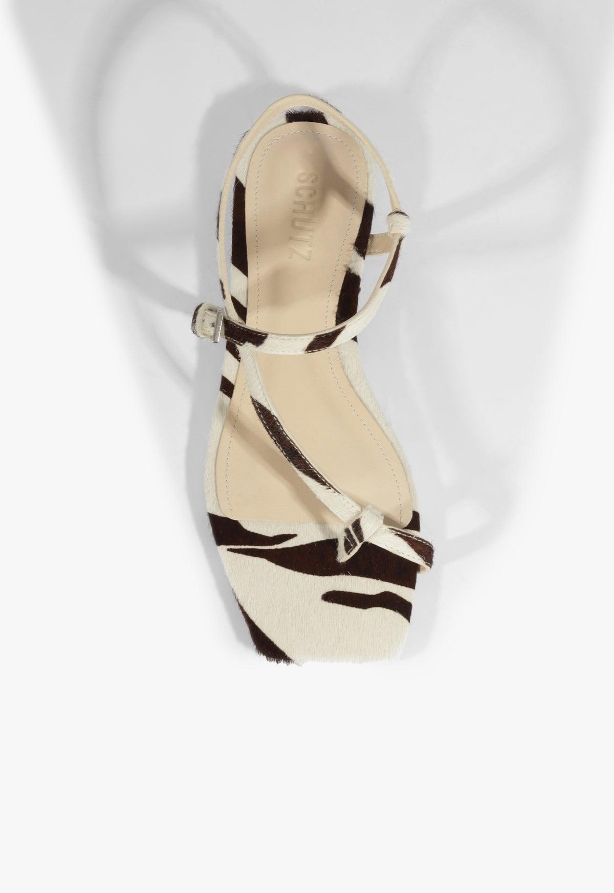 Lisa Animal Print Leather Flat Sandal Product Image