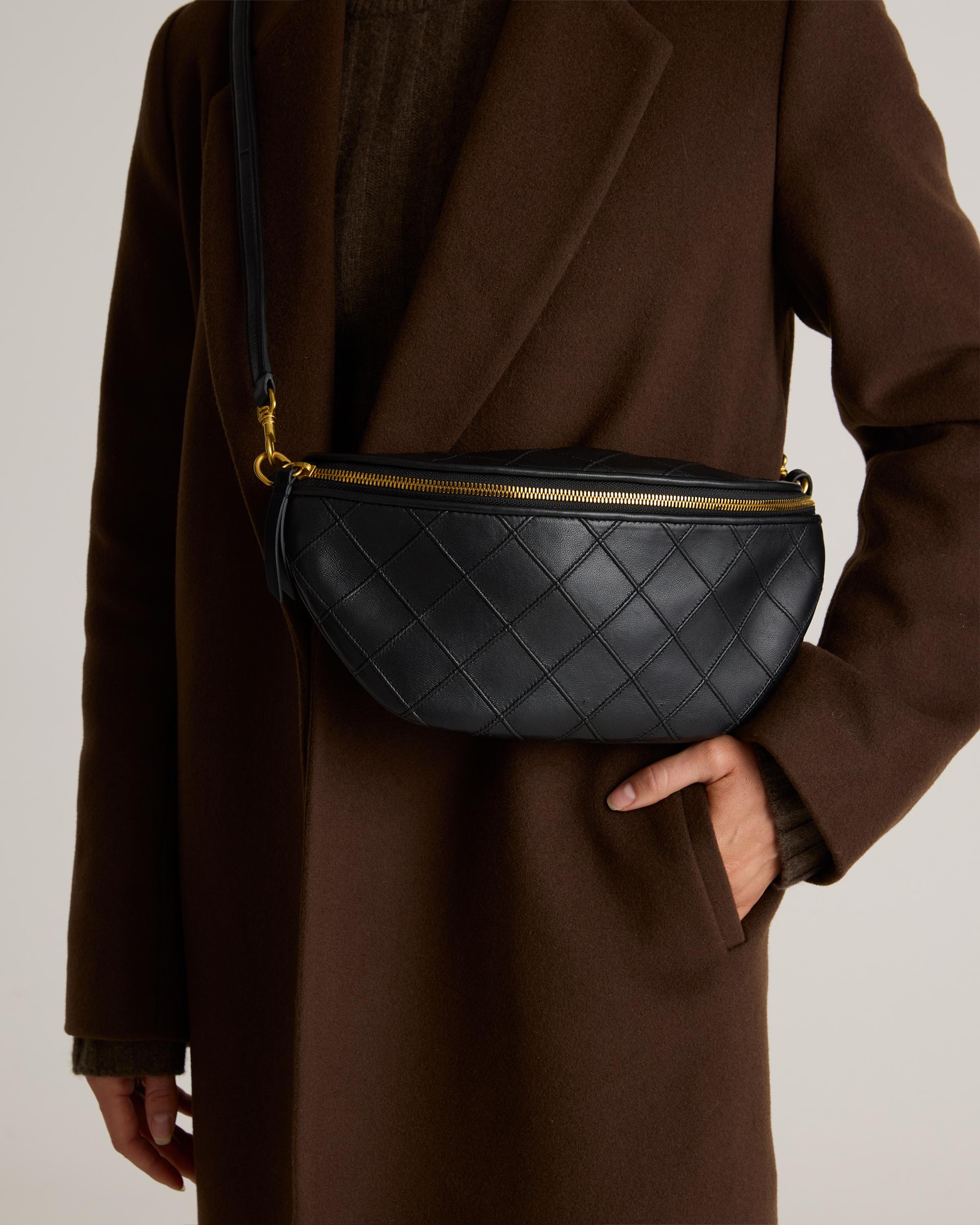 Quince | Women's Italian Leather Diamond Stitch Sling Product Image