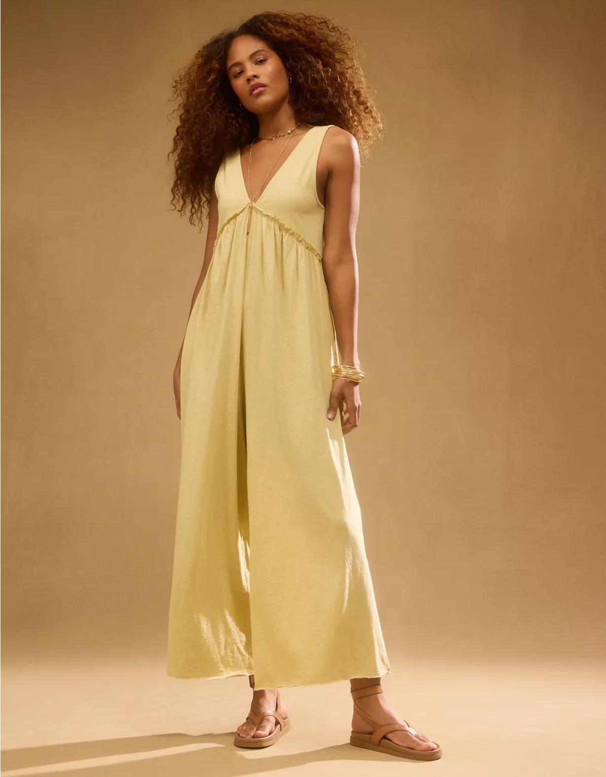 AE Sunchaser Knit V-Neck Jumpsuit Product Image