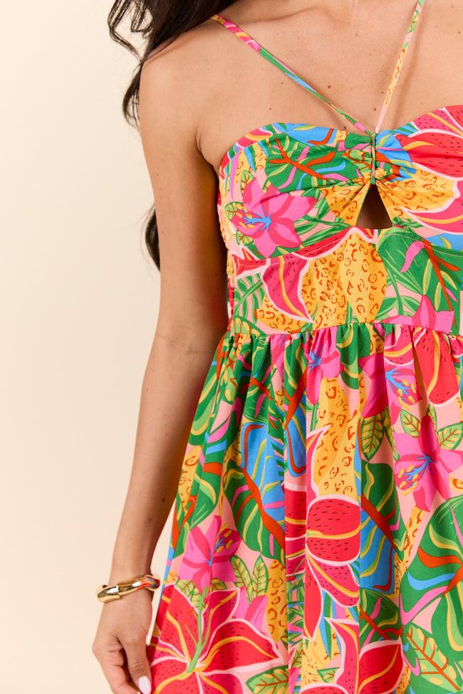 Keep It Floral Pink Printed Dress Product Image